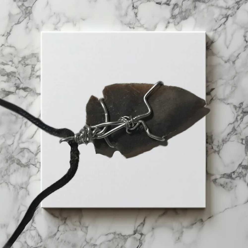 Minimalist Arrowhead Pendant & Cord Neck